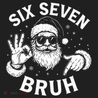 Bruh 67 Christmas Santa Claus Six Seven 6 7 Meme Beanie thumb 2