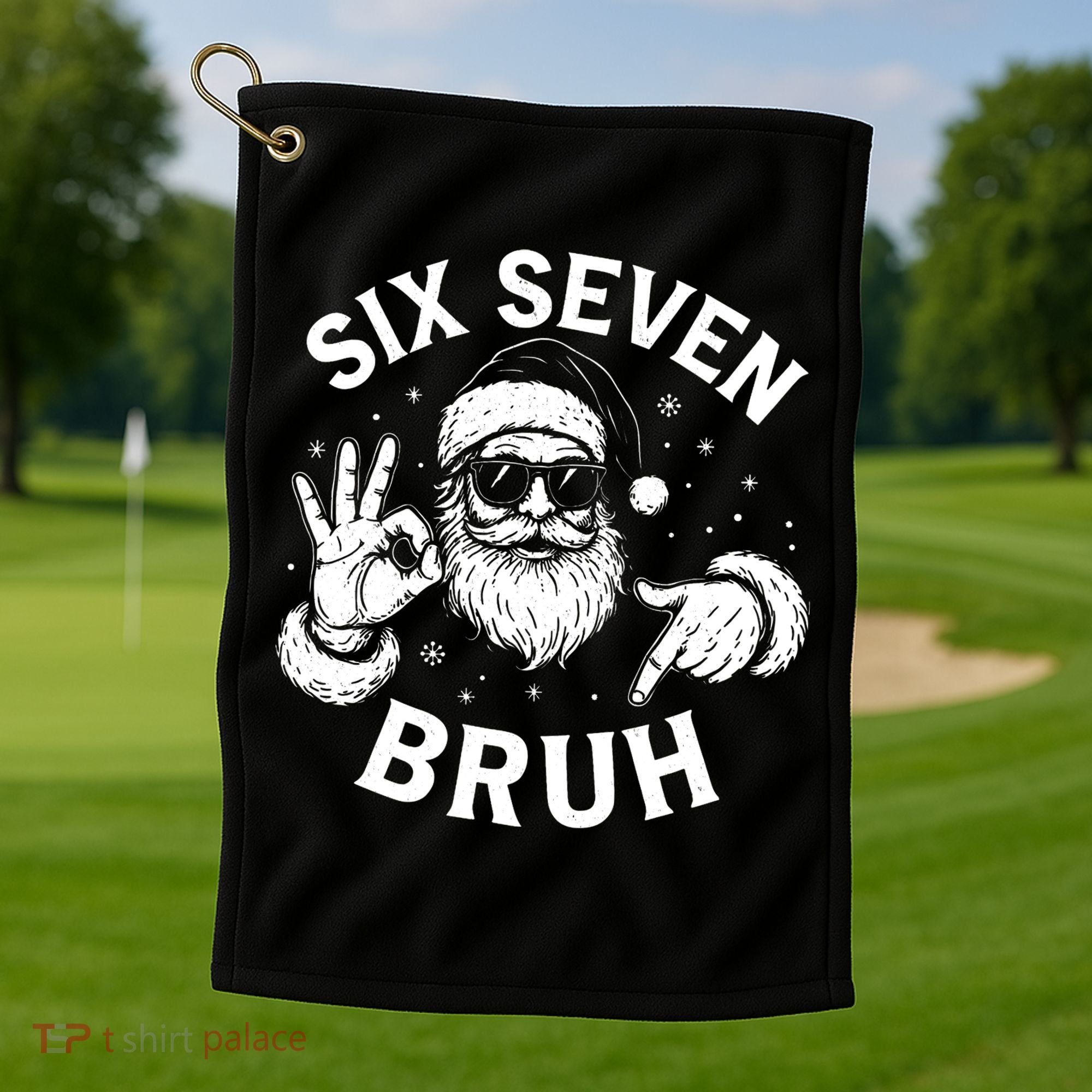 Bruh 67 Christmas Santa Claus Six Seven 6 7 Meme Golf Towel