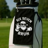 Bruh 67 Christmas Santa Claus Six Seven 6 7 Meme Golf Towel thumb 2