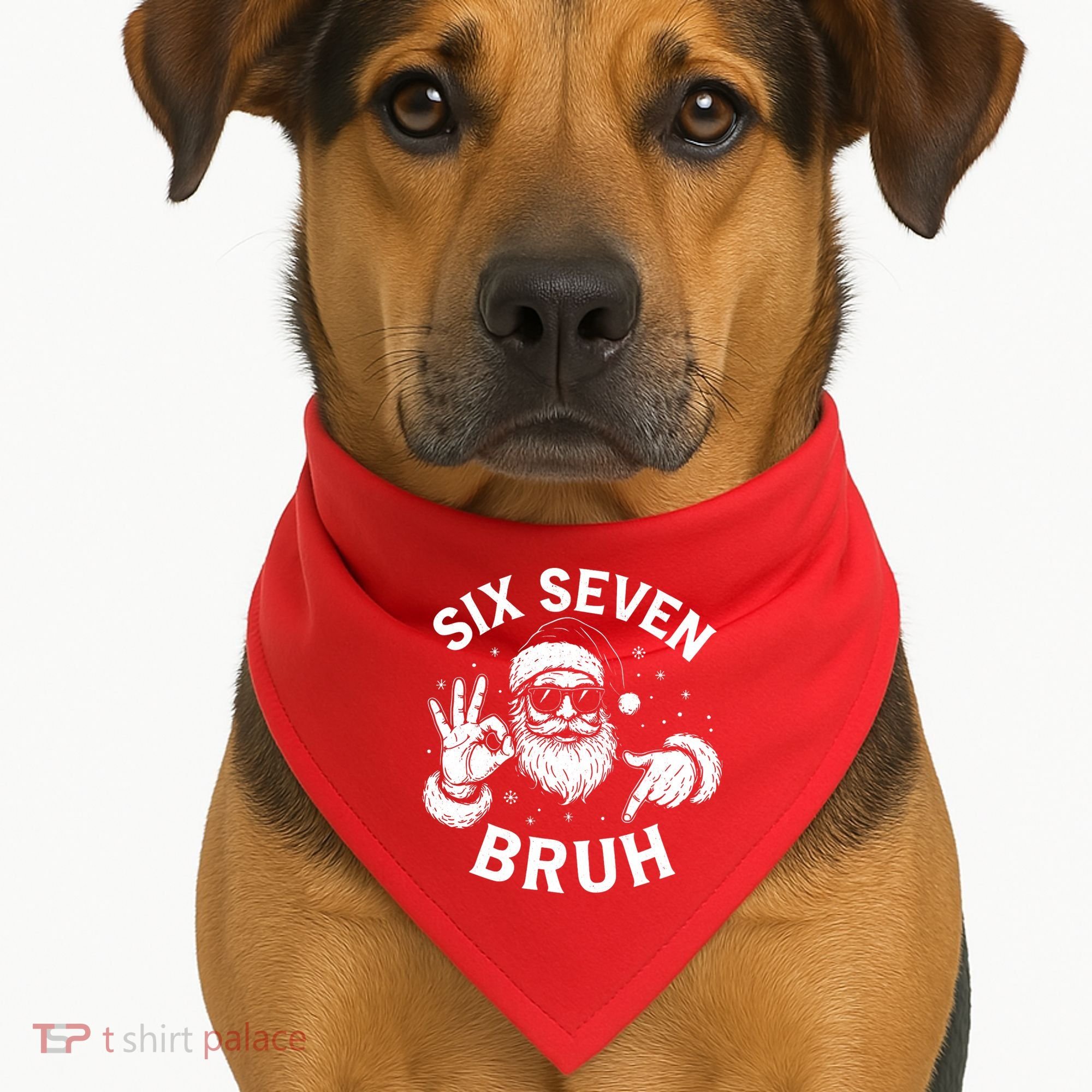 Bruh 67 Christmas Santa Claus Six Seven 6 7 Meme USA-Made Doggie Bandana