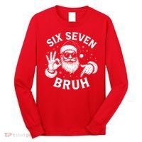 Bruh 67 Christmas Santa Claus Six Seven 6 7 Meme Long Sleeve Shirt thumb 0