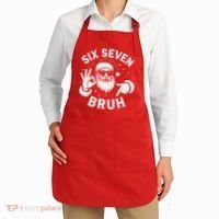 Bruh 67 Christmas Santa Claus Six Seven 6 7 Meme Apron thumb 2