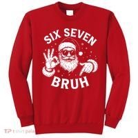Bruh 67 Christmas Santa Claus Six Seven 6 7 Meme Sweatshirt thumb 0