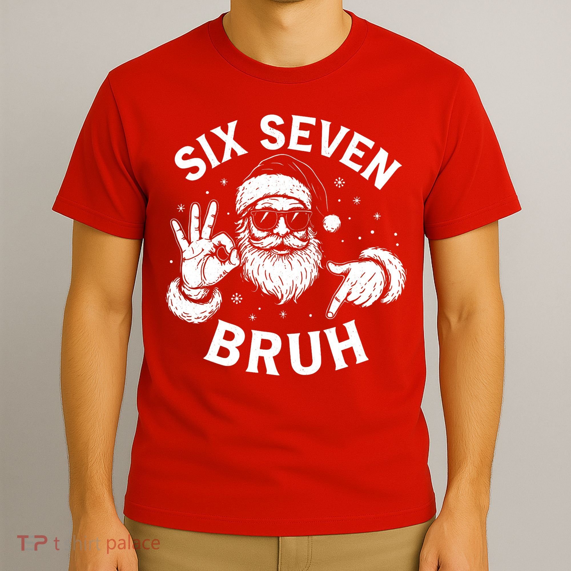 Bruh 67 Christmas Santa Claus Six Seven 6 7 Meme T-Shirt