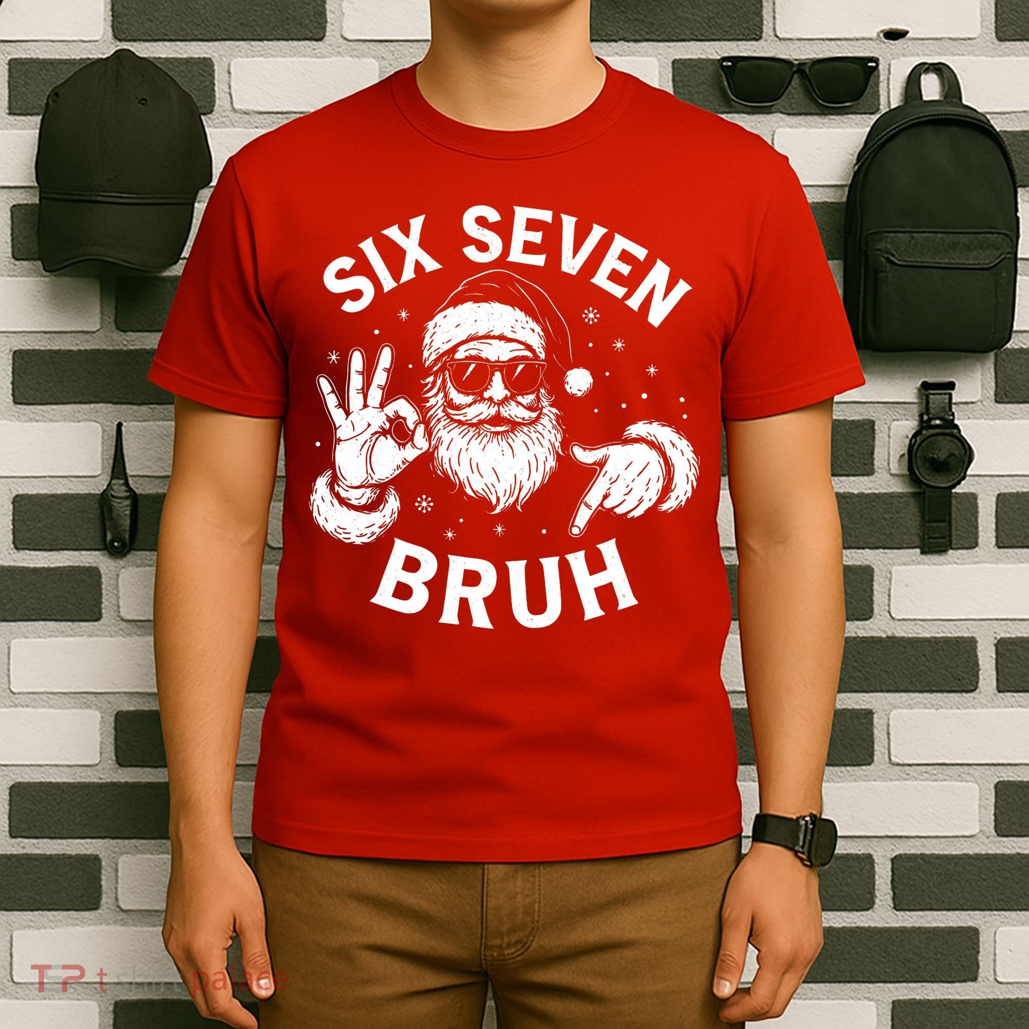 Bruh 67 Christmas Santa Claus Six Seven 6 7 Meme T-Shirt