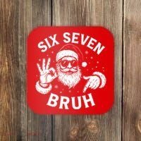 Bruh 67 Christmas Santa Claus Six Seven 6 7 Meme Coaster thumb 0