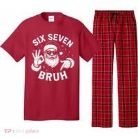 Bruh 67 Christmas Santa Claus Six Seven 6 7 Meme Pajama Set thumb 0