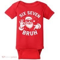 Bruh 67 Christmas Santa Claus Six Seven 6 7 Meme Baby Bodysuit thumb 0
