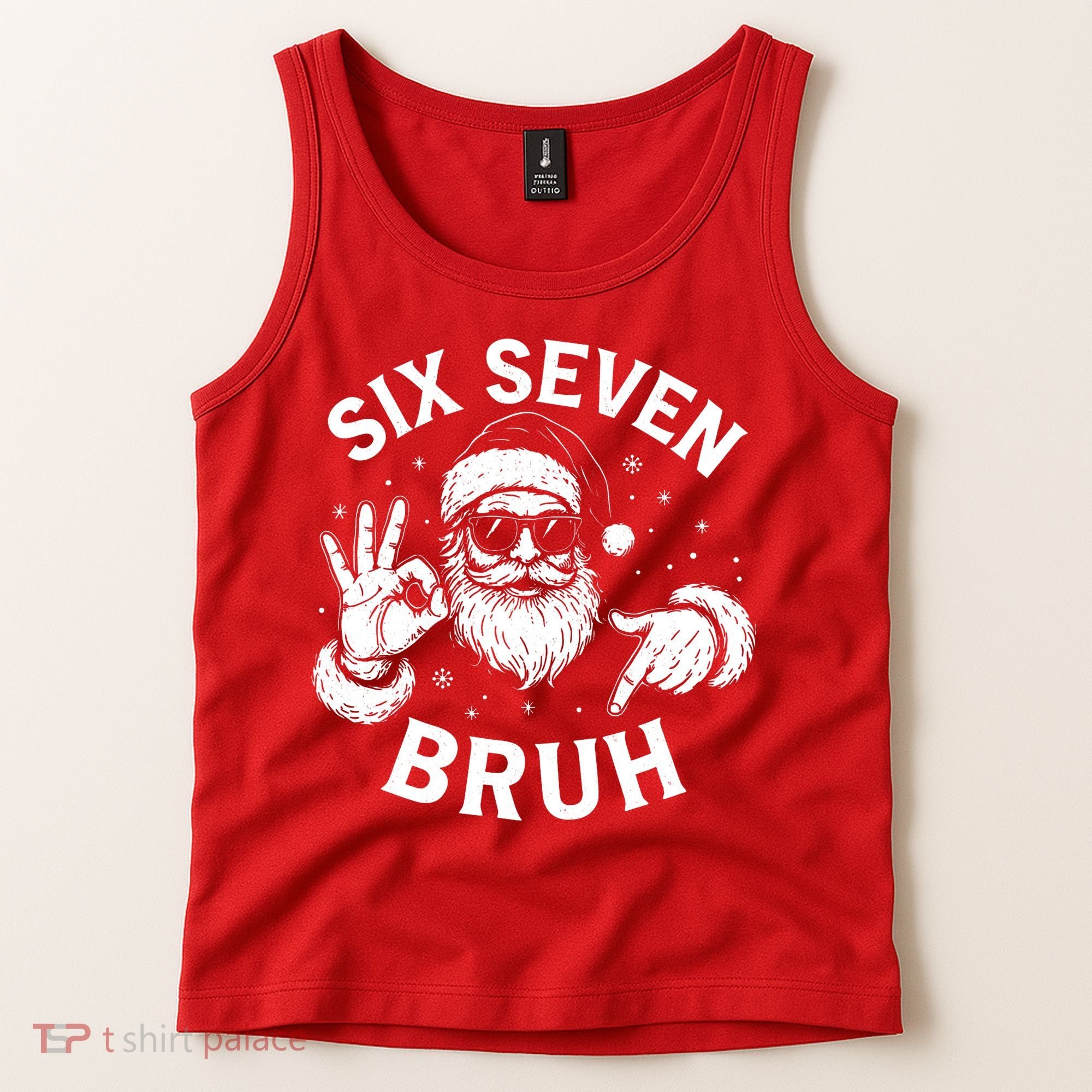 Bruh 67 Christmas Santa Claus Six Seven 6 7 Meme Tank Top