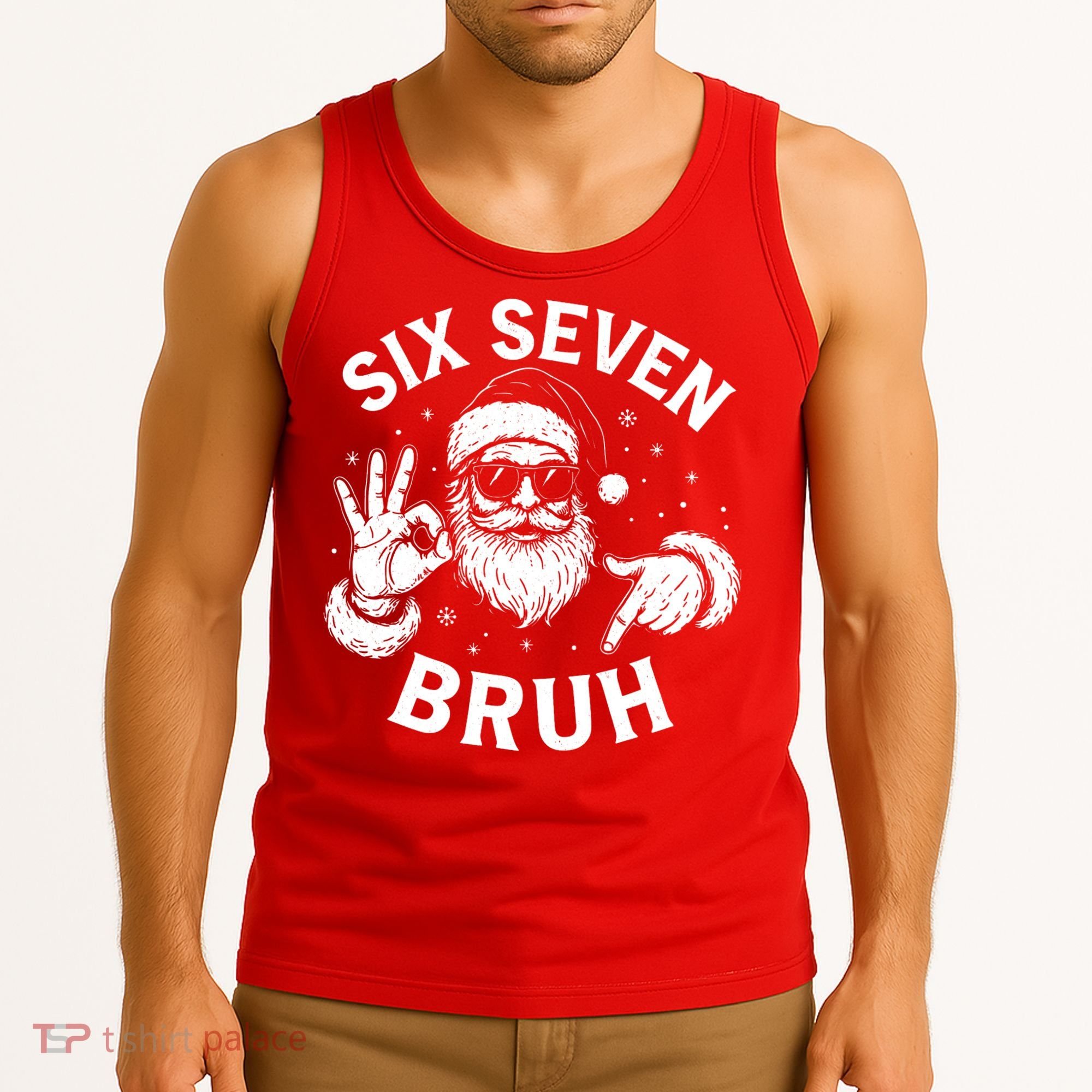 Bruh 67 Christmas Santa Claus Six Seven 6 7 Meme Tank Top