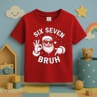 Bruh 67 Christmas Santa Claus Six Seven 6 7 Meme Toddler T-Shirt thumb 3