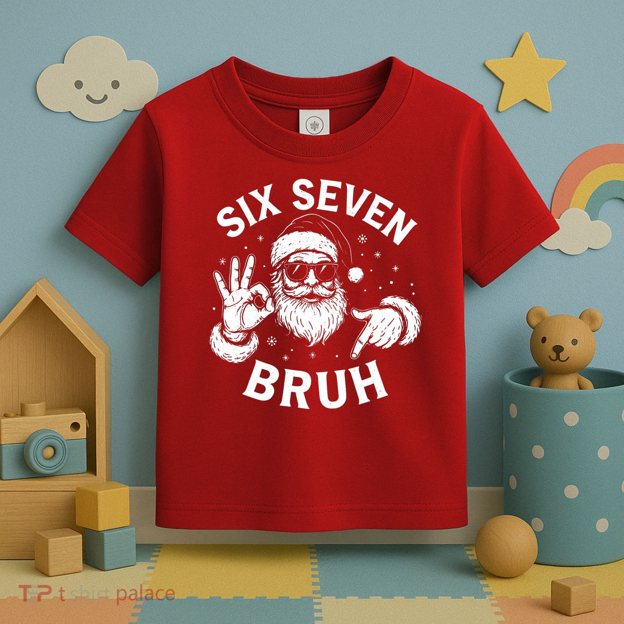Bruh 67 Christmas Santa Claus Six Seven 6 7 Meme Toddler T-Shirt
