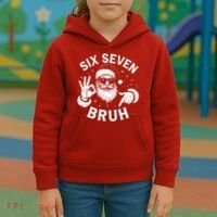 Bruh 67 Christmas Santa Claus Six Seven 6 7 Meme Kids Hoodie thumb 3