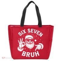 Bruh 67 Christmas Santa Claus Six Seven 6 7 Meme Tote Bag thumb 0