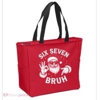 Bruh 67 Christmas Santa Claus Six Seven 6 7 Meme Tote Bag thumb 2