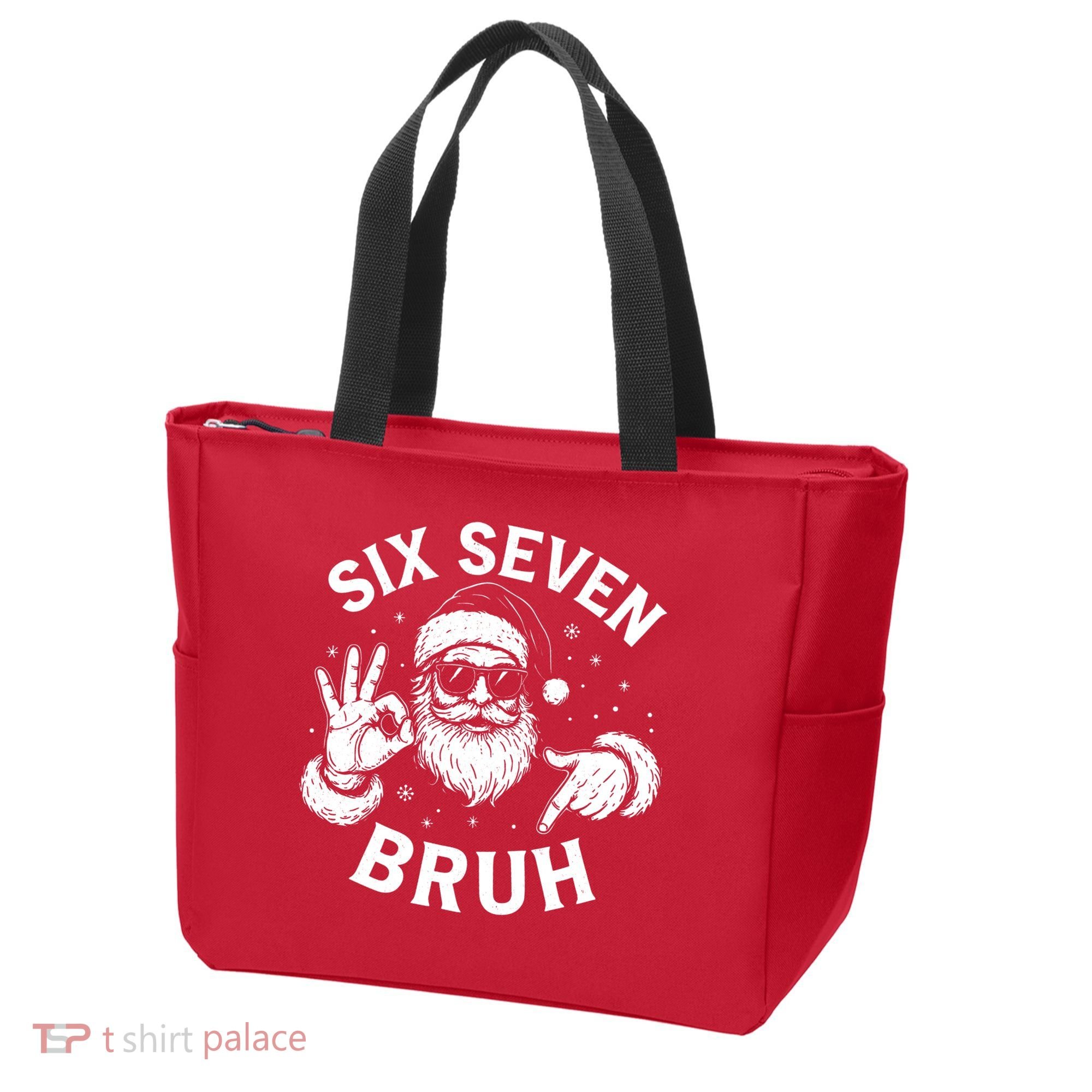 Bruh 67 Christmas Santa Claus Six Seven 6 7 Meme Tote Bag