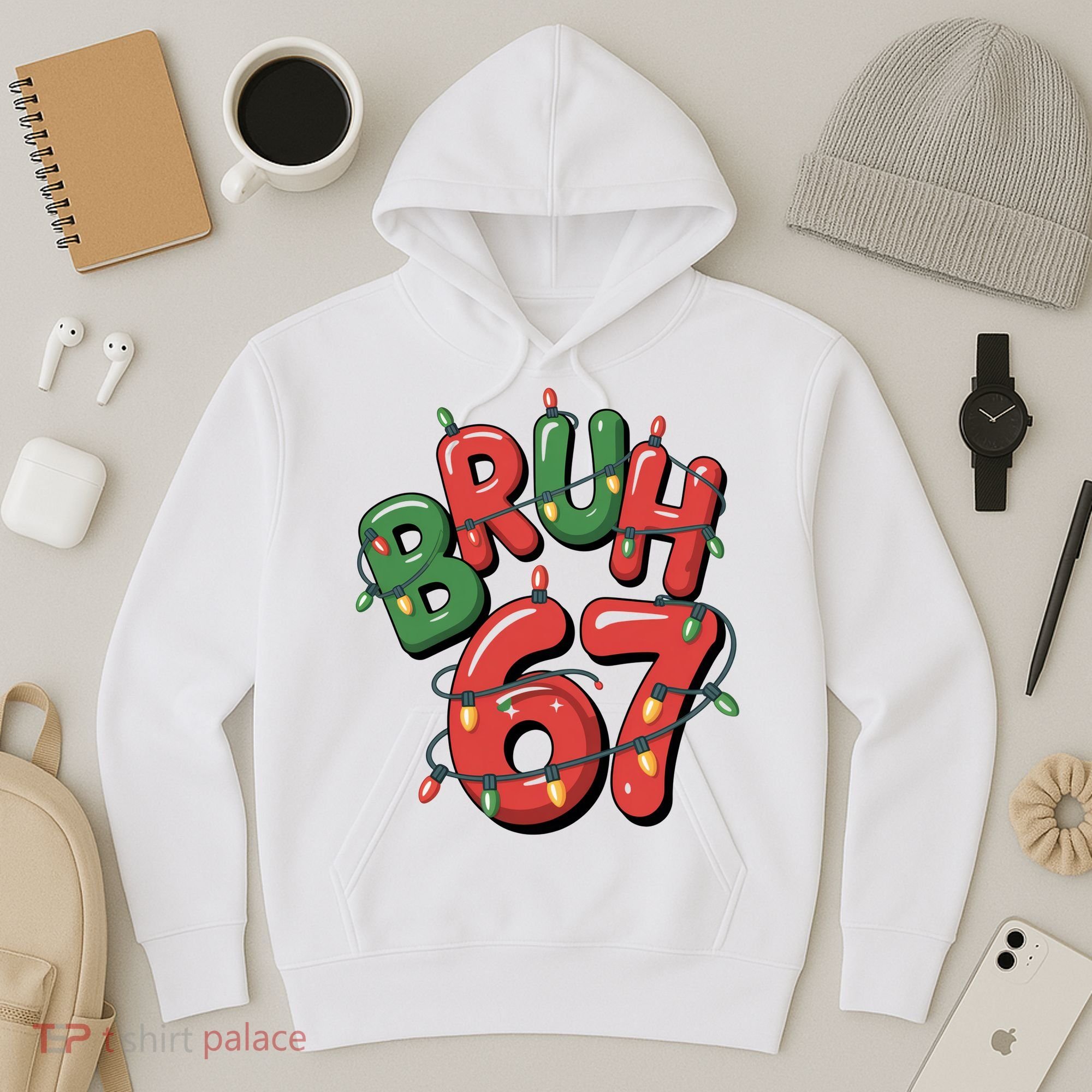 BRUH 67 Christmas Trendy X-Mas Meme Hoodie