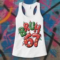 BRUH 67 Christmas Trendy X-Mas Meme Women's Tank Top thumb 3
