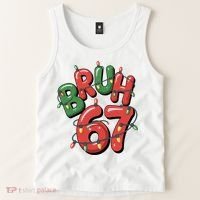 BRUH 67 Christmas Trendy X-Mas Meme Tank Top thumb 2