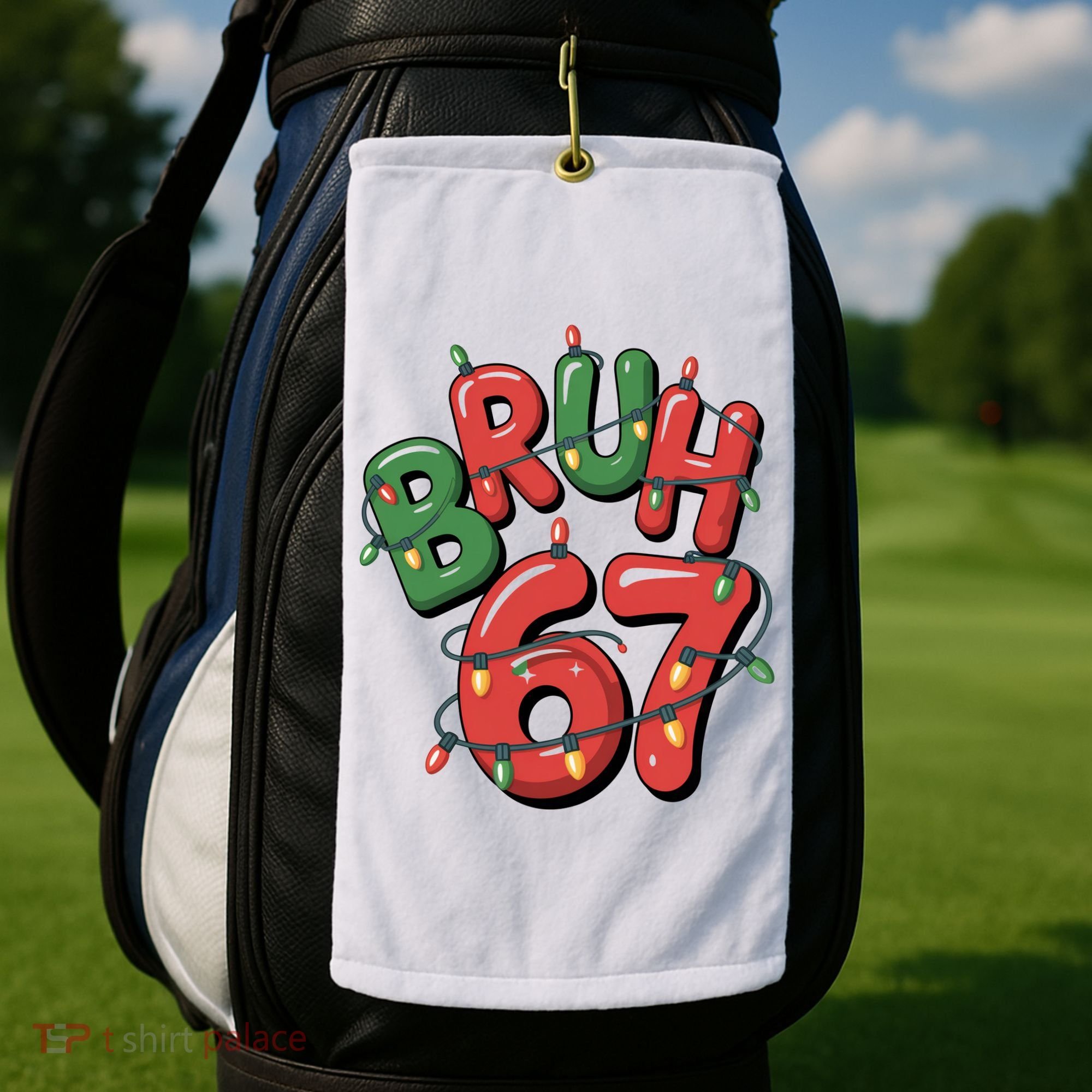 BRUH 67 Christmas Trendy X-Mas Meme Golf Towel