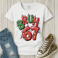 BRUH 67 Christmas Trendy X-Mas Meme Women's T-Shirt thumb 3
