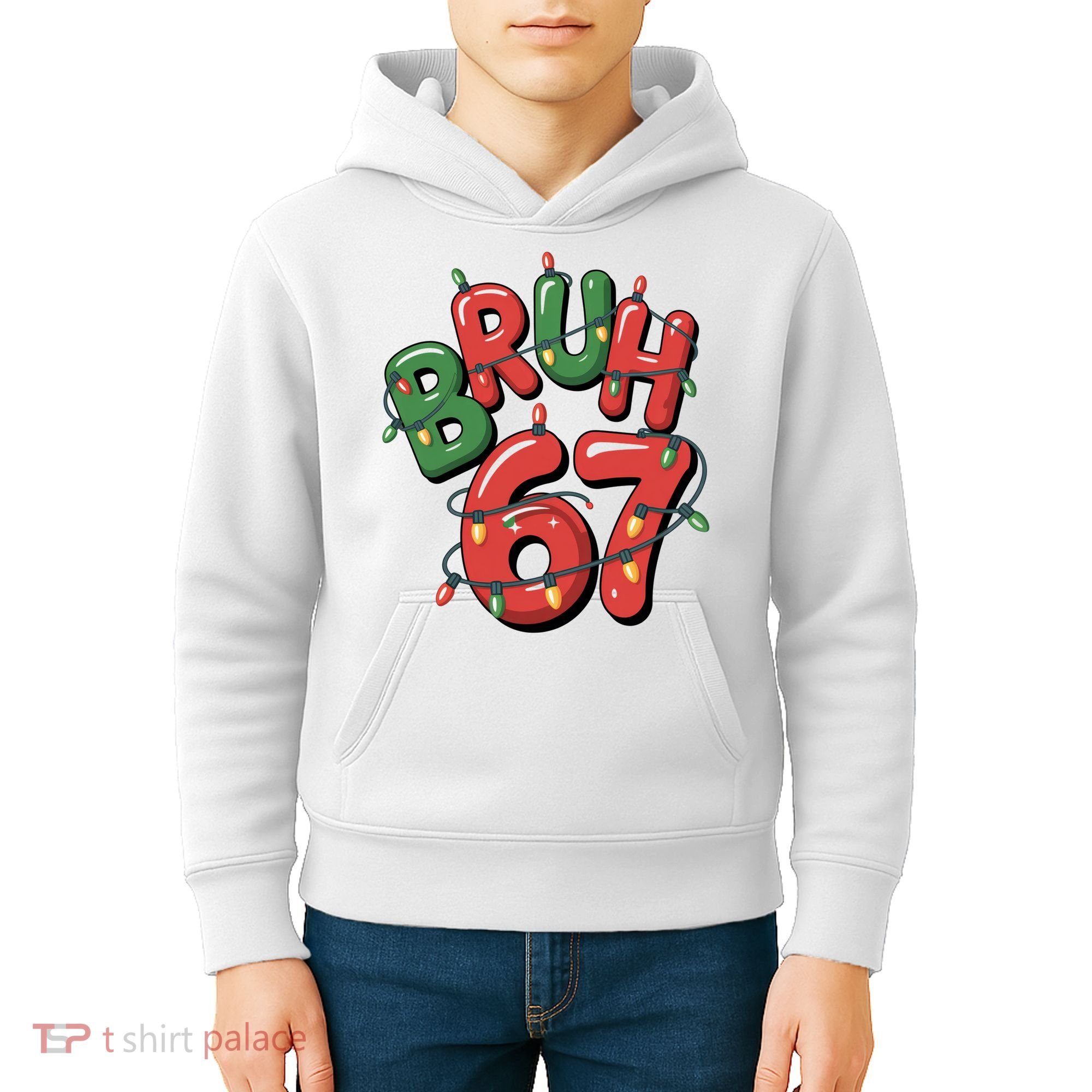 BRUH 67 Christmas Trendy X-Mas Meme Kids Hoodie