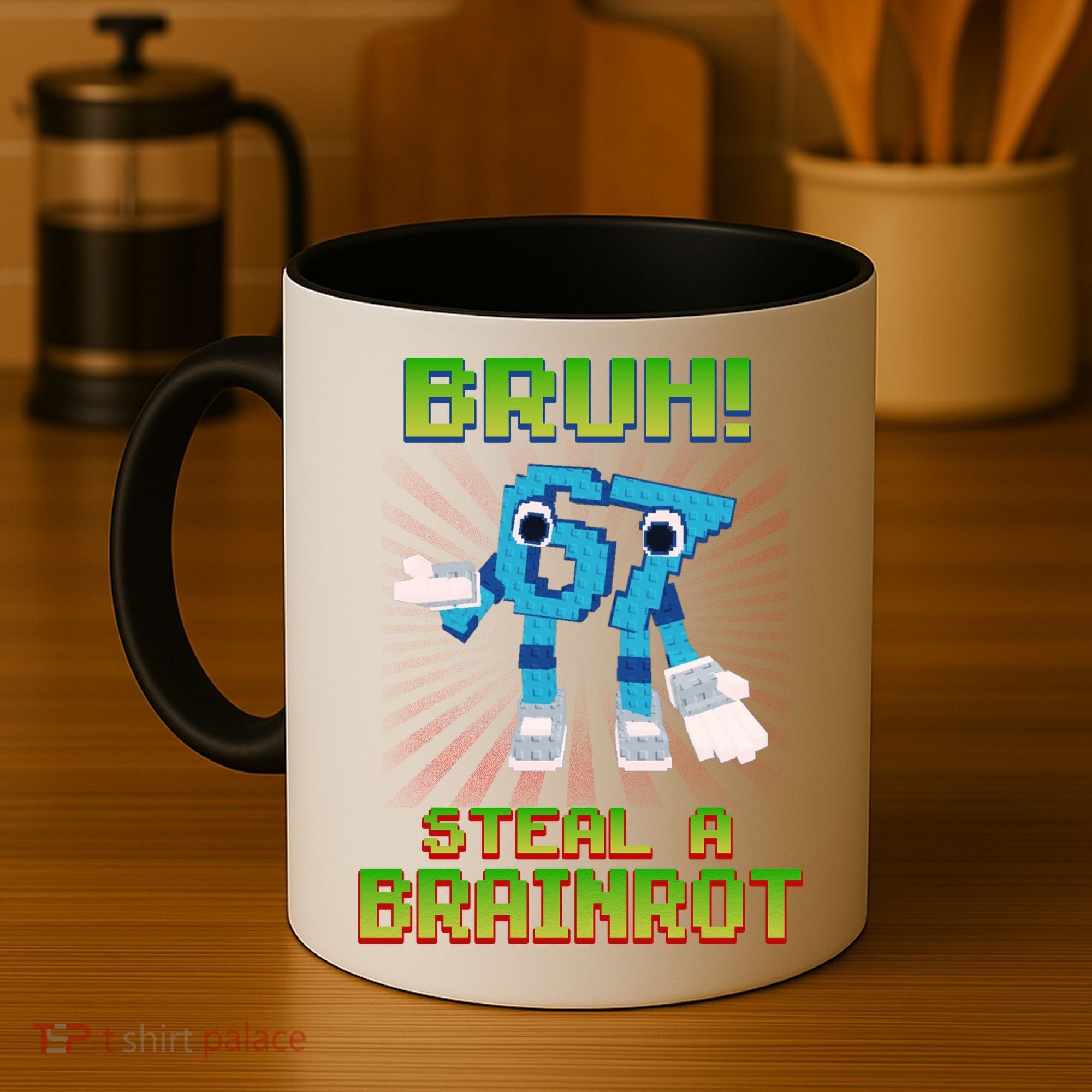 Bruh 67 Six Seven 6-7 Funny Brainrot Meme Coffee Mug