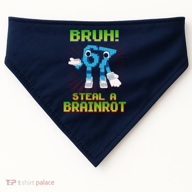 Bruh 67 Six Seven 6-7 Funny Brainrot Meme USA-Made Doggie Bandana