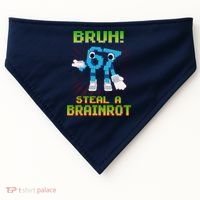 Bruh 67 Six Seven 6-7 Funny Brainrot Meme USA-Made Doggie Bandana thumb 0