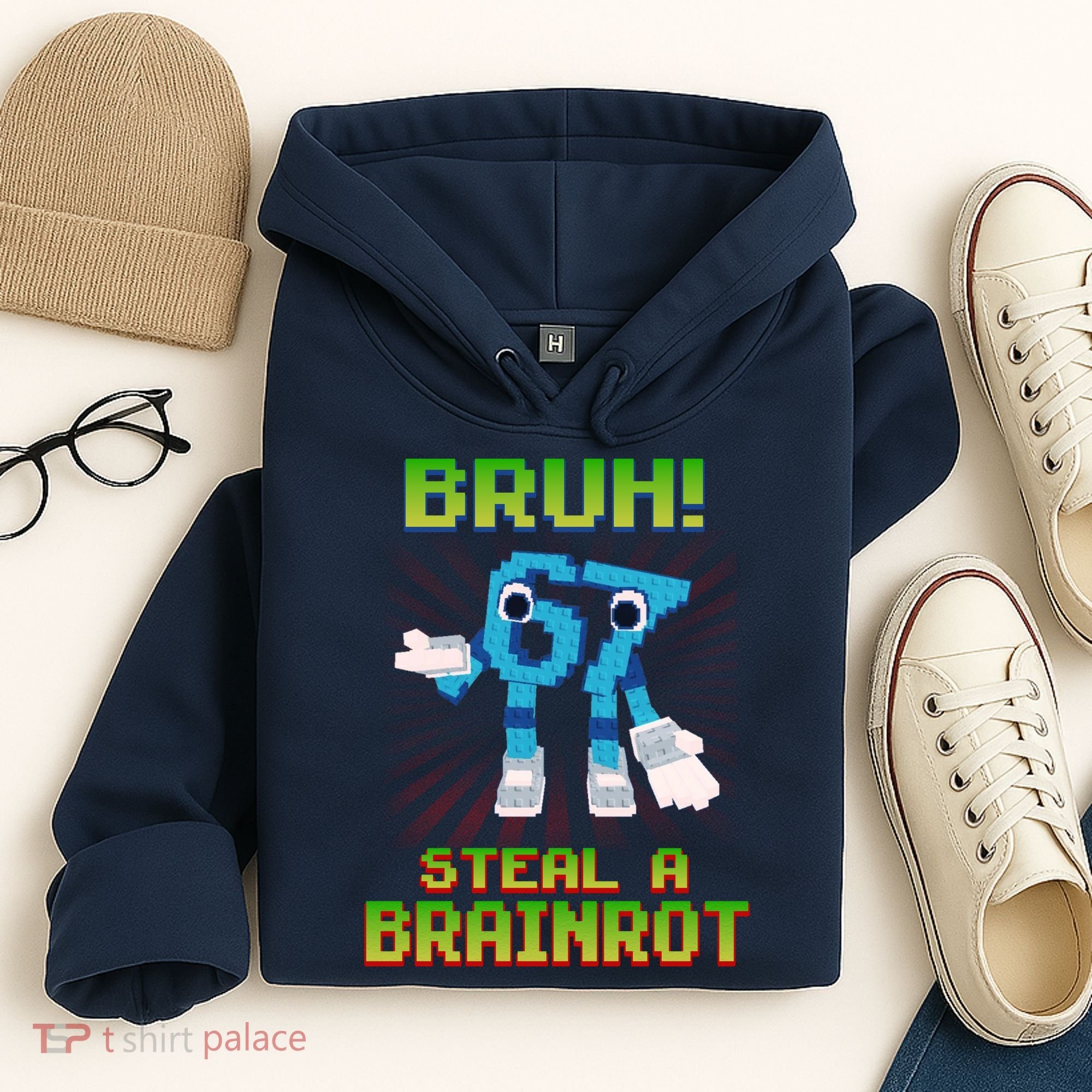 Bruh 67 Six Seven 6-7 Funny Brainrot Meme Hoodie
