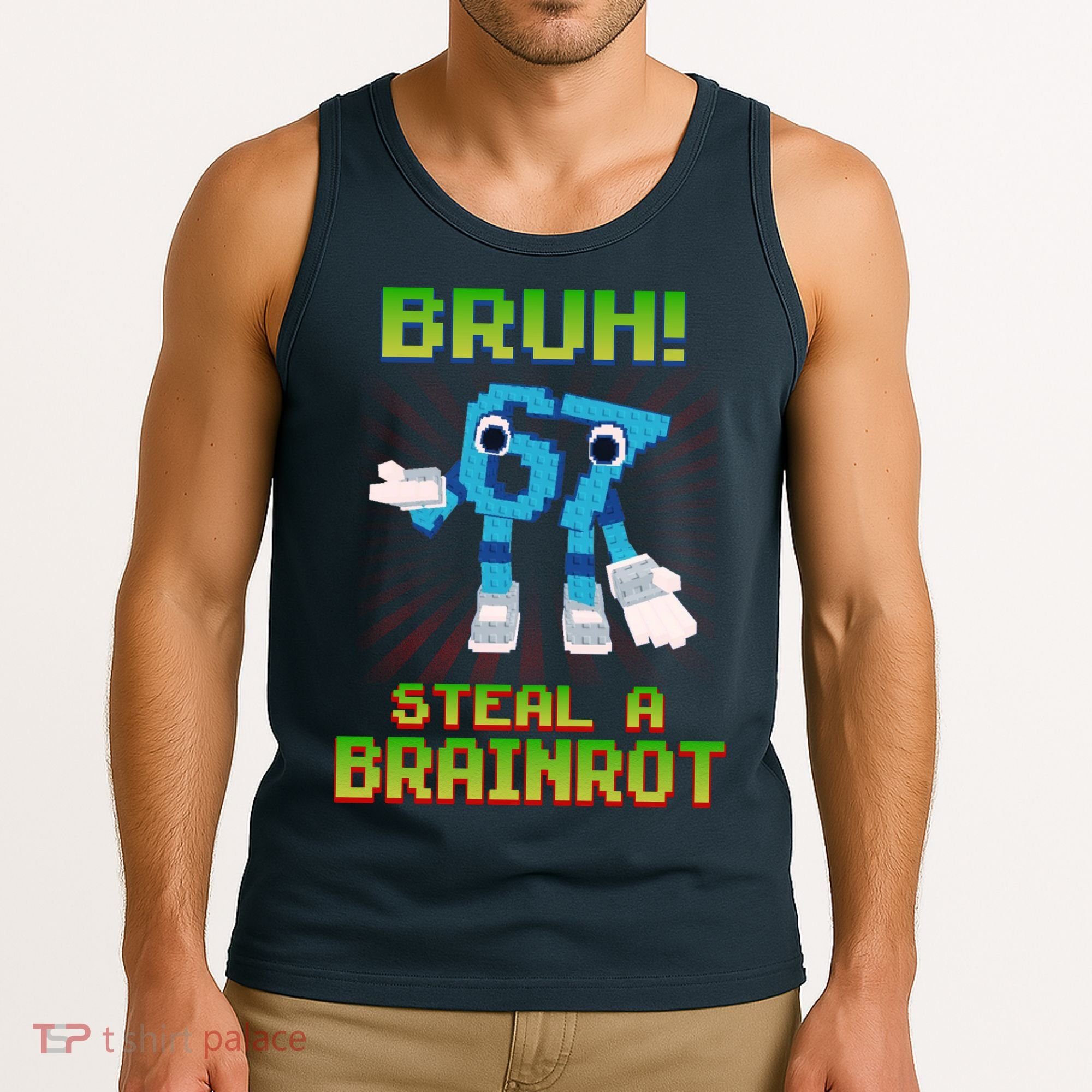 Bruh 67 Six Seven 6-7 Funny Brainrot Meme Tank Top
