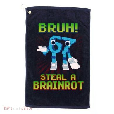 Bruh 67 Six Seven 6-7 Funny Brainrot Meme Golf Towel
