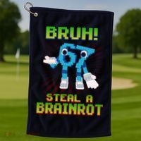 Bruh 67 Six Seven 6-7 Funny Brainrot Meme Golf Towel thumb 1