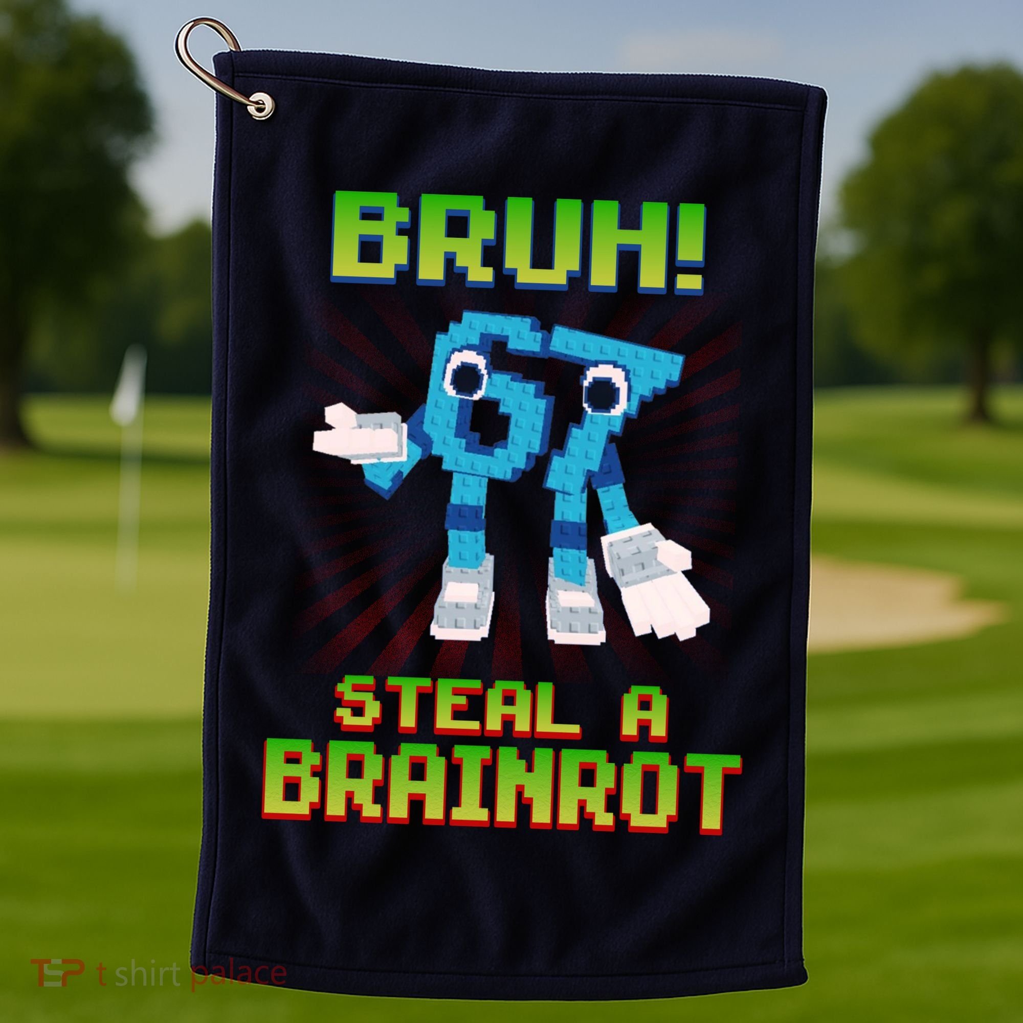 Bruh 67 Six Seven 6-7 Funny Brainrot Meme Golf Towel