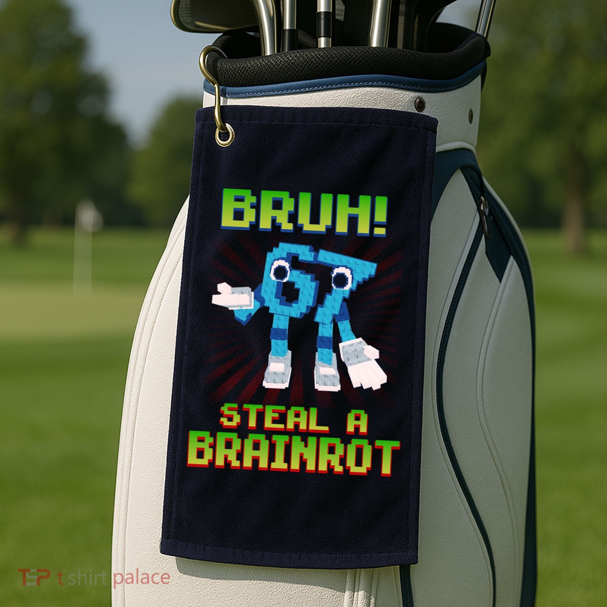 Bruh 67 Six Seven 6-7 Funny Brainrot Meme Golf Towel
