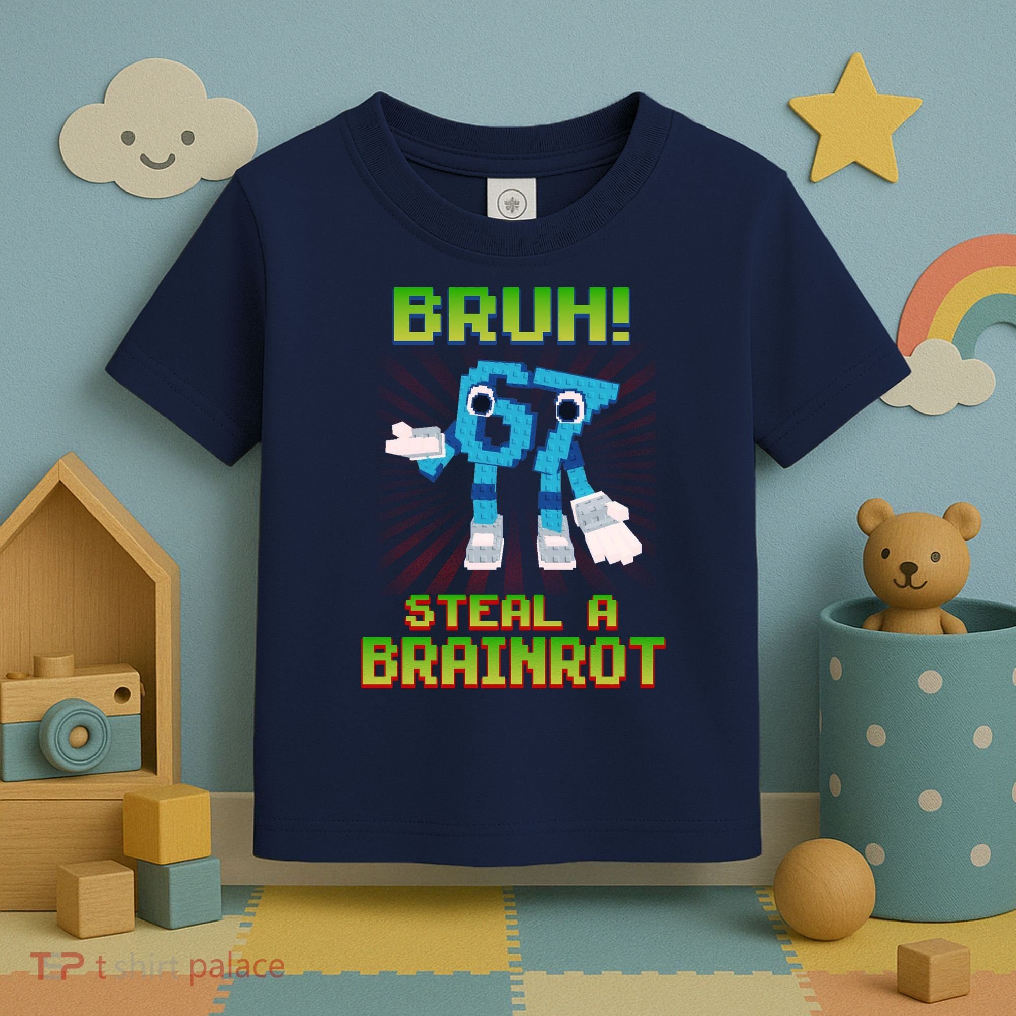 Bruh 67 Six Seven 6-7 Funny Brainrot Meme Toddler T-Shirt