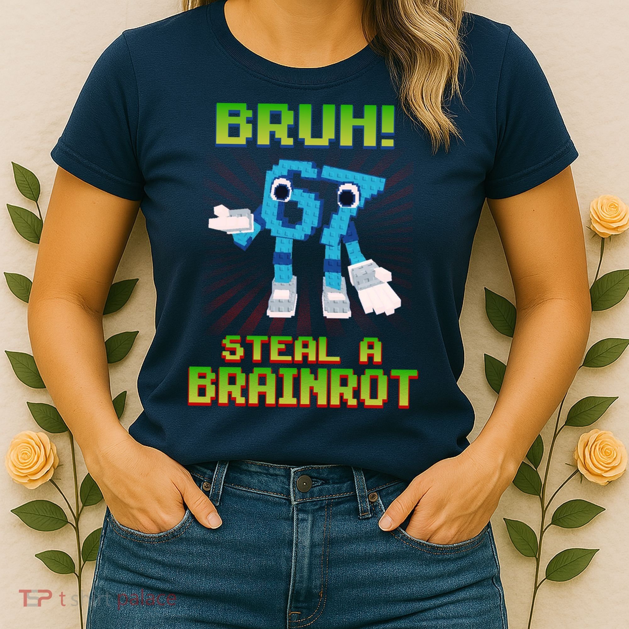 Bruh 67 Six Seven 6-7 Funny Brainrot Meme Women's T-Shirt