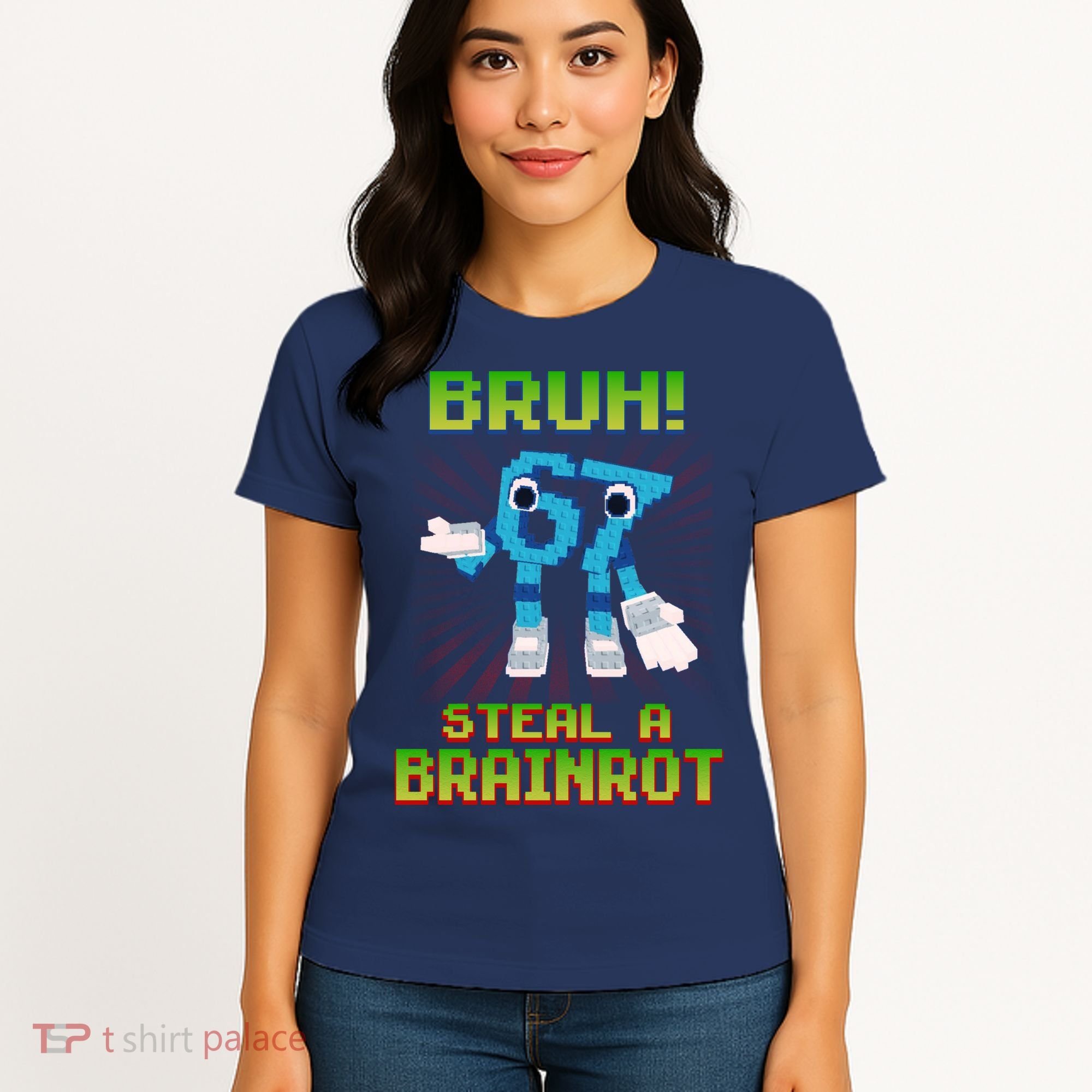 Bruh 67 Six Seven 6-7 Funny Brainrot Meme Women's T-Shirt