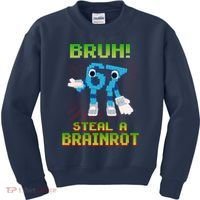 Bruh 67 Six Seven 6-7 Funny Brainrot Meme Kids Sweatshirt thumb 0