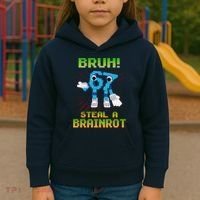 Bruh 67 Six Seven 6-7 Funny Brainrot Meme Kids Hoodie thumb 3