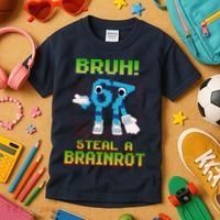 Bruh 67 Six Seven 6-7 Funny Brainrot Meme Kids T-Shirt thumb 3