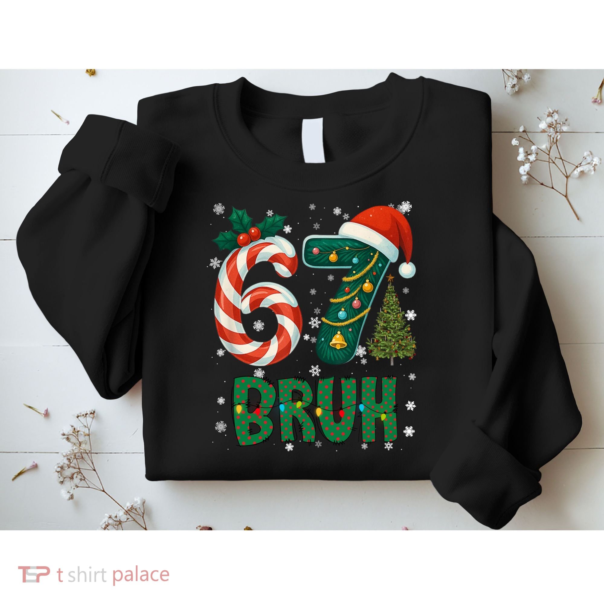 Bruh 67 Six Seven 6-7 Meme Christmas Funny Sweatshirt