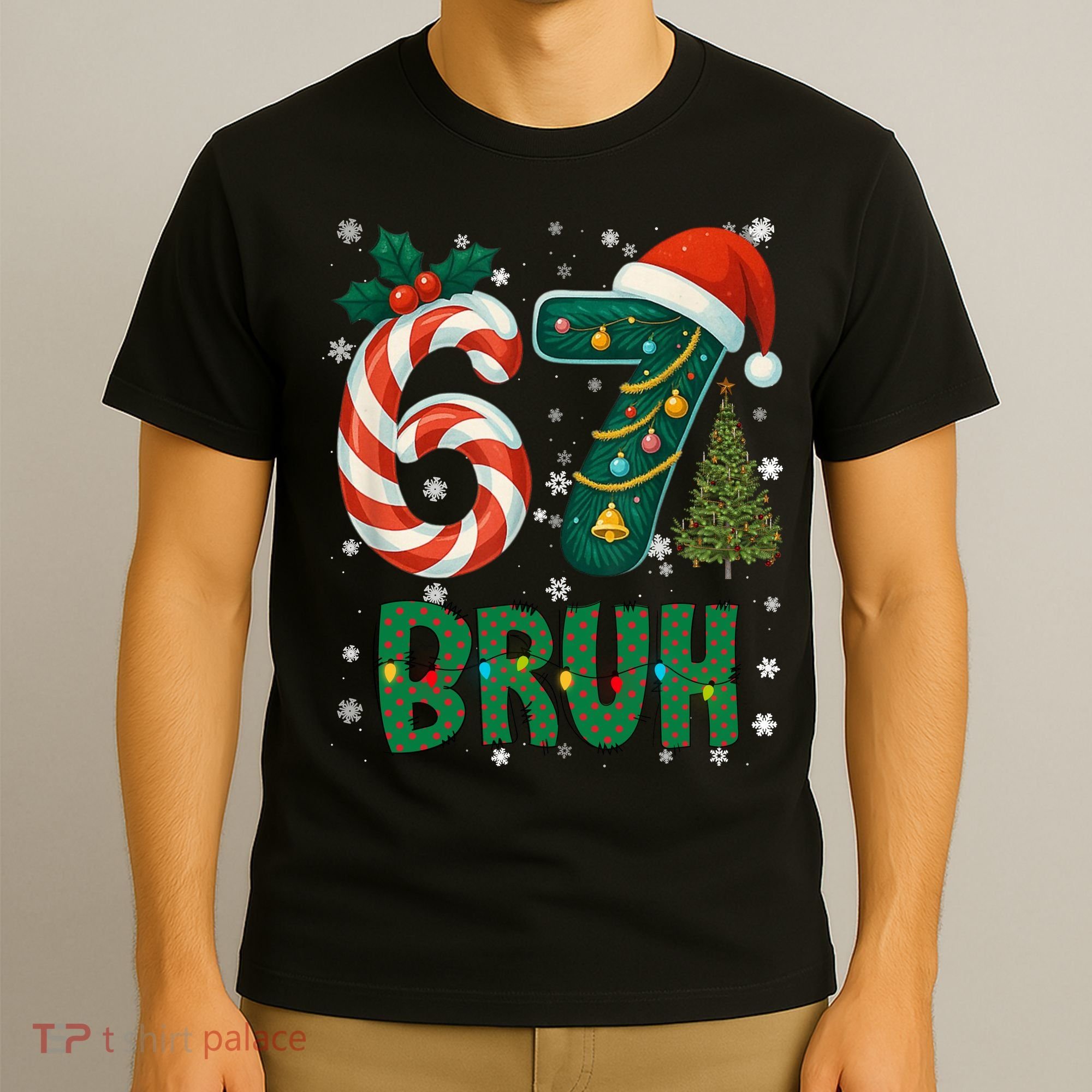 Bruh 67 Six Seven 6-7 Meme Christmas Funny T-Shirt