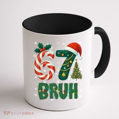 Bruh 67 Six Seven 6-7 Meme Christmas Funny Coffee Mug back