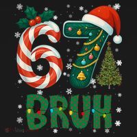 Bruh 67 Six Seven 6-7 Meme Christmas Funny Women's Hoodie thumb 2