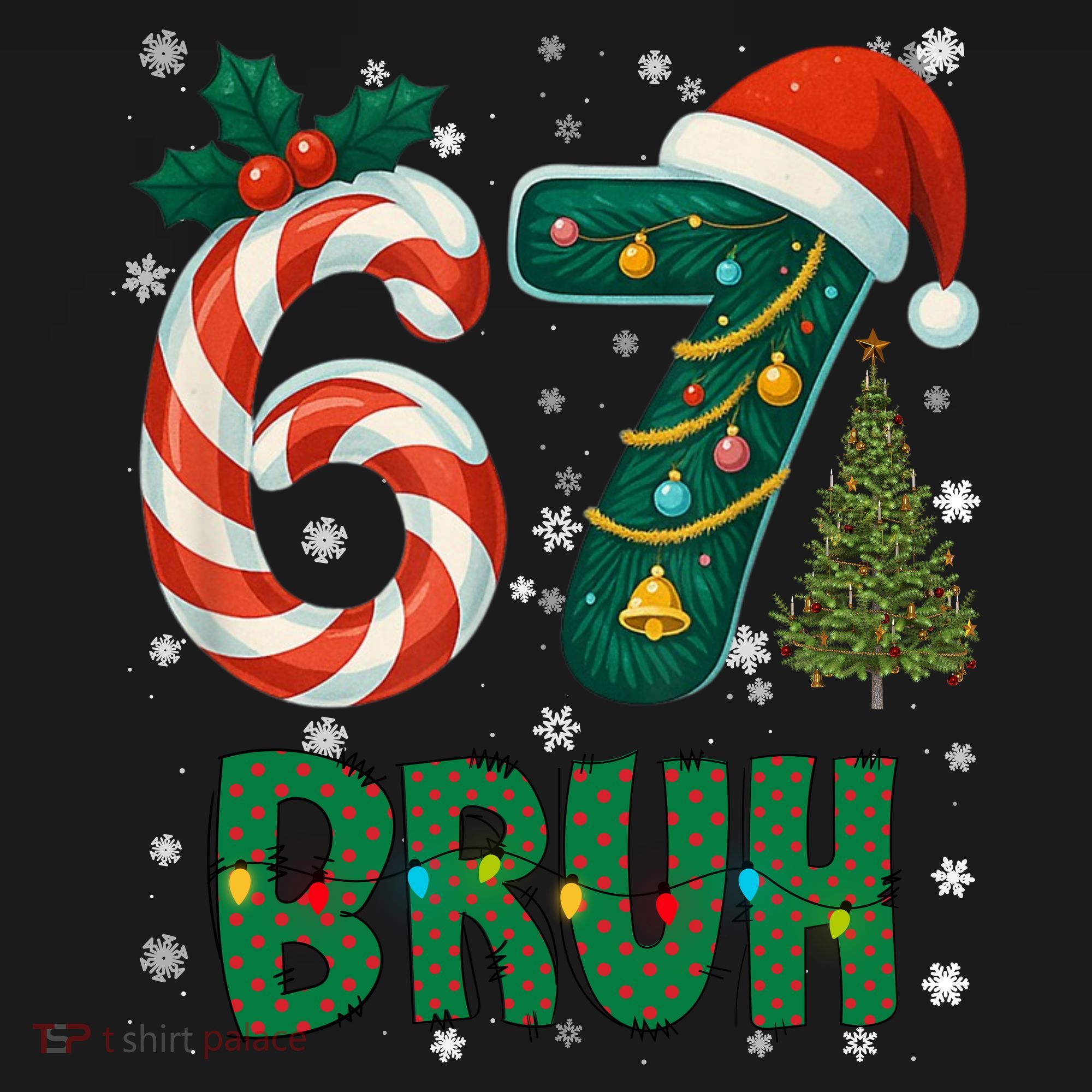 Bruh 67 Six Seven 6-7 Meme Christmas Funny Mousepad