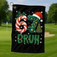 Bruh 67 Six Seven 6-7 Meme Christmas Funny Golf Towel thumb 1