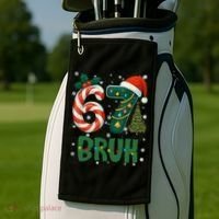 Bruh 67 Six Seven 6-7 Meme Christmas Funny Golf Towel thumb 2