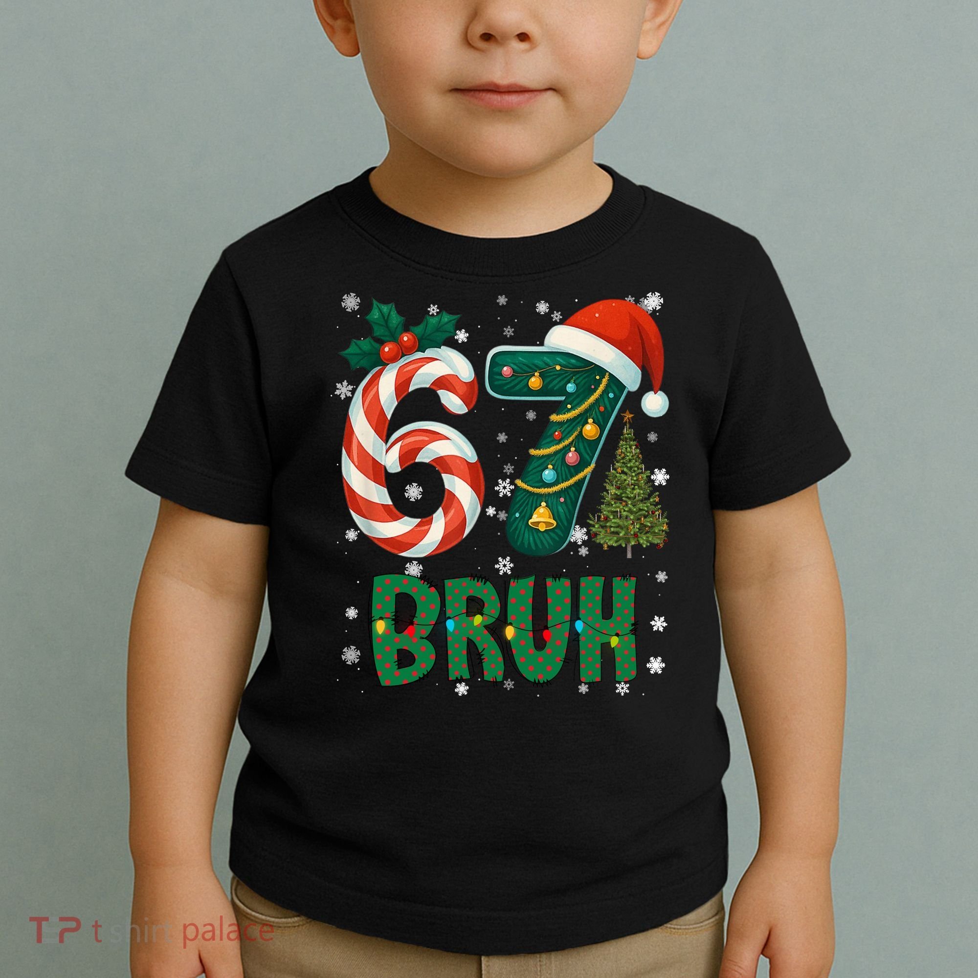 Bruh 67 Six Seven 6-7 Meme Christmas Funny Toddler T-Shirt
