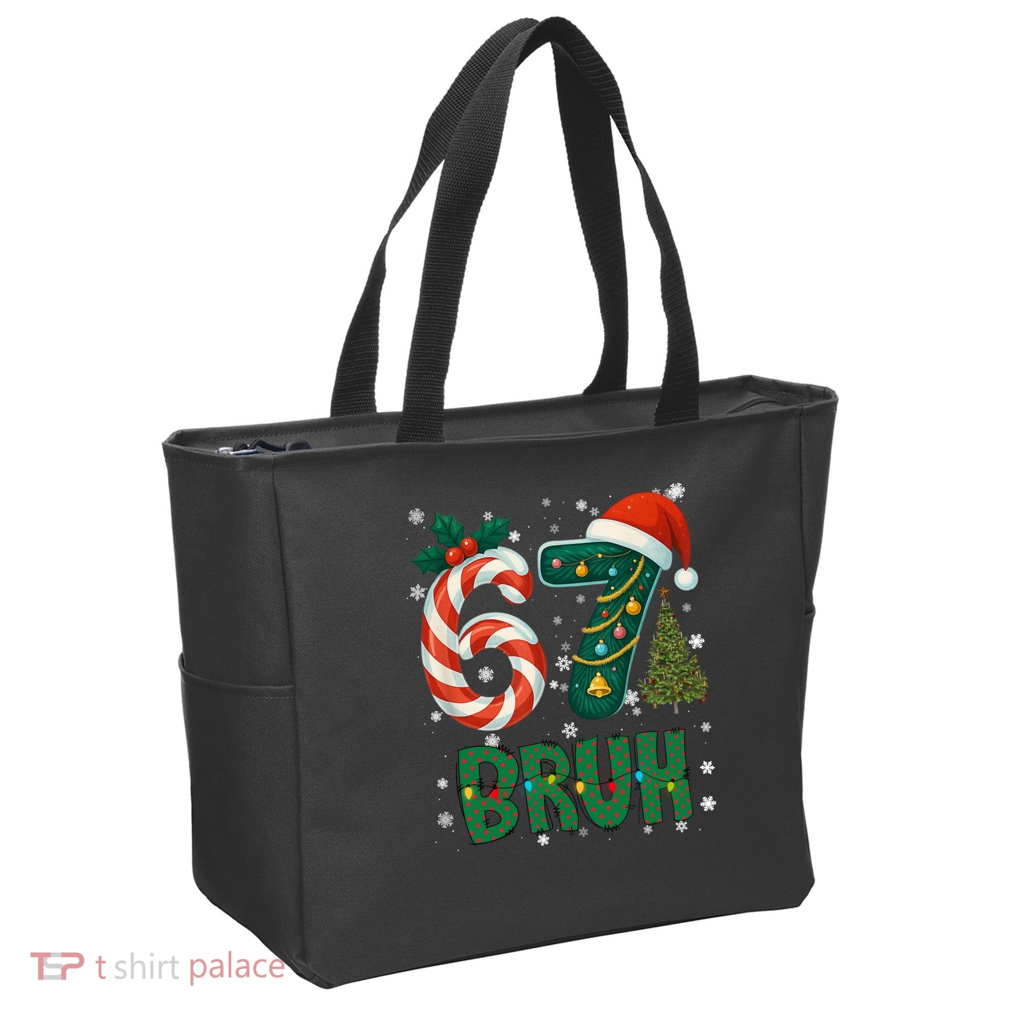 Bruh 67 Six Seven 6-7 Meme Christmas Funny Tote Bag